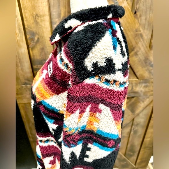 EUC Hooey Brand Aztec Patterned Fleece Pullover Top Sz L - Picture 9 of 16